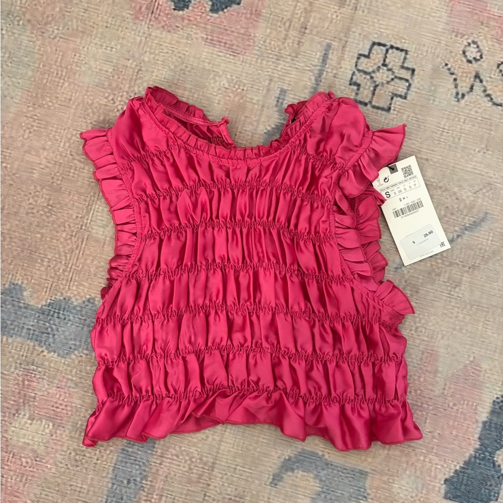 Zara Pink Ruffled Women's Top
Size Small